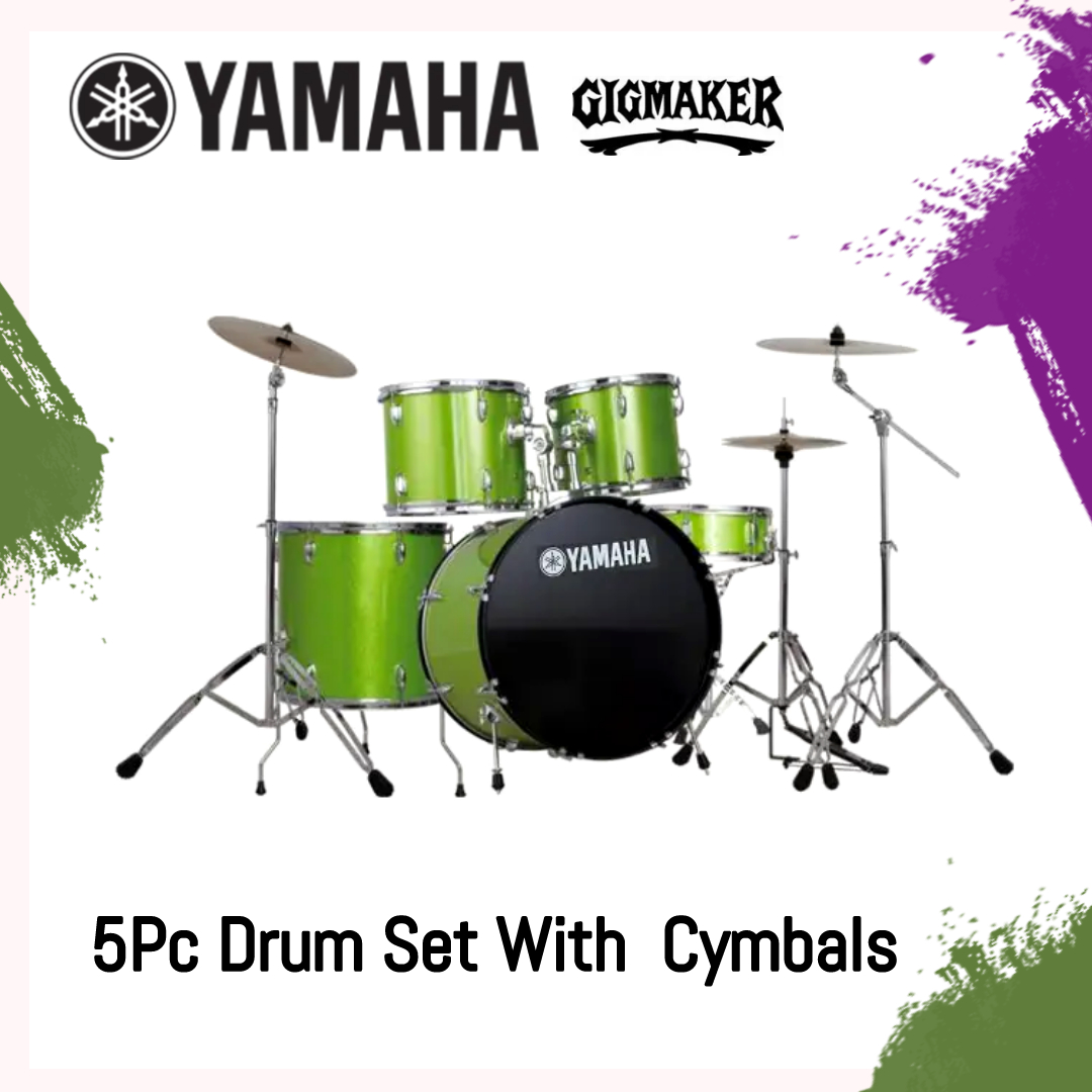 YAMAHA Gig maker 5Pc Acoustic Full Drum Set With Cymbals & Seat